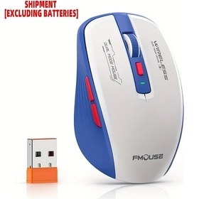 Resim Oldfriend Mavi M303 Çift Modlu Kablosuz Fare Ergonomik Sağ El Tasarımı Pc Dizüstü Bilgisayar Mac M303 