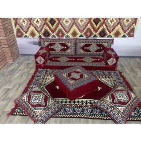 Resim Coton Şark Köşesi Minder Takımı Konsept Bordo 9 Parça 
