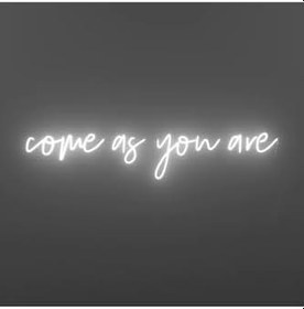 Resim Come As You Are Neon Tabela Neon Yazı Dekoratif Aydınlatma Ve Gece Lambası Beyaz 72x12 cm, cıneasyou 