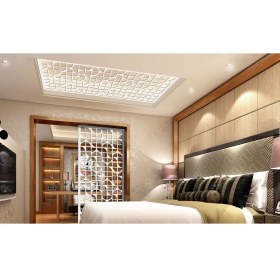 Resim Liar Ahşap Seperatör (Paravan) - KSP-73 - (10 mm) - (69 cm x 139 cm) - (Beyaz) 