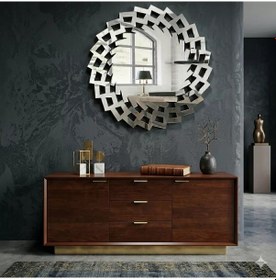 Resim 40x40 Cm Kırılmaz Pleksi Dekoratif Duvar Aynası - Modern Geometrik Tasarım 1. Sınıf Ayna Gümüş 