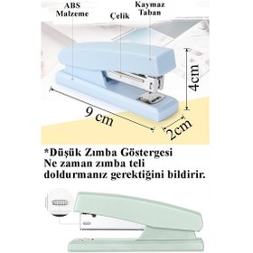 Resim Lila Zımba Makinesi No:10 1 Adet Fixpoint P-4499 Pastel Renkler Küçük Zımba Makinası Ve Teli 15 20 Sayfa Ofis Büro 