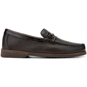Resim Tamer Tanca Erkek Hakiki Deri Kahverengi Loafer Ayakkabı 374 Tnc-02 Erk Ayk Sk24-25 Khv Fltr/kroko Kahverengi 