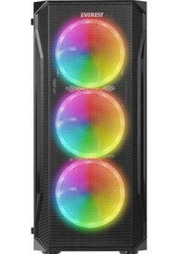 Resim Everest X-racer 600w Usb 3.2 Rgb Atx Mid Tower Siyah Kasa 