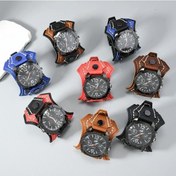 Resim Novahub Dpanco W01477 Vintage Deri Bilezik İzle, Cesur Punk Rock Zincir Bileklik Aksesuar Kahverengi Çok Renkli Erkekler İçin Çok Renkli 