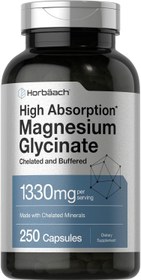 Resim Horbaach High Magnesium Magnezyum Glycinate Glisinat with Chelated Minerals 1330mg 250 Caps 