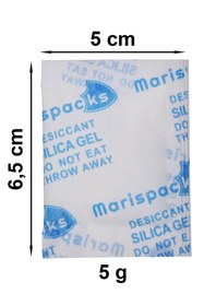 Resim Marispacks 5 G X 500 Adet Silikajel Nem Alıcı Paket (nonwoven, Polietilen Poşette) 