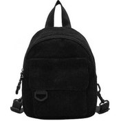 Resim Dancemonkey Stil Sırt Retro Renk Omuz Okul Küçük Kadife Desenli Çanta Black Jd Siyah 