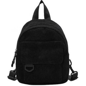 Resim Dancemonkey Stil Sırt Retro Renk Omuz Okul Küçük Kadife Desenli Çanta Black Jd Siyah 