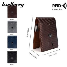 Resim Baellerry Minimalist Rfıd Koruma Çift Kat Deri Çoklu Kart Cüzdan Erkek Kartlık 001 