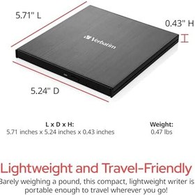 Resim Verbatim Ultra HD 4K Blu-ray Yazıcı USB-C, Siyah 