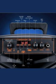 Resim Zineets Işıklı Büyük Boy Party Box Bluetooth Hoparlör Taşınabilir Şarjlı Ses Sistemi Radyolu Karaoke BASS+ 