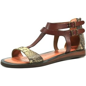 Resim Beety Cr.107 Hakiki Deri Kahverengi Tokalı Kadın Bodrum Sandalet Kahverengi 