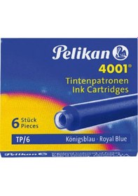 Resim Pelikan 4001 Mavi Dolmakalem Kartuşu Küçük Boy 6'lı Paket 