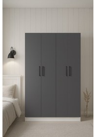 Resim Modern 4 Kapaklı Gardırop Antrasit 
