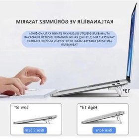 Resim Küçük Katlanabilir Dizüstü Bilgisayar Standı, Çok Açılı Ve Taşınabilir Tasarım 