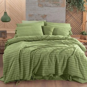 Resim Sarev Mood Comfort Toledo Tek Kişilik Yeşil Nevresim Takımı 160x220 cm 