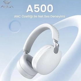 Resim TeknoKapsül Aula A500 Hybrid Anc 2.4ghz Kablosuz ve Bluetooth 5.4 Aux Mikrofonlu Kulak Üstü Kulaklık Siyah 