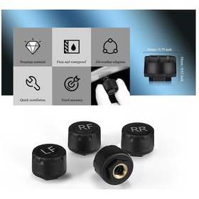Resim Pazly Android Tpms Kablosuz Lastik Basınç Ve Sıcaklık İzleme Sistemi - 4 Sensörlü Alarm 