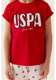 Resim U.s. Polo Assn. 1834 Lisanslı Text Printed Kız Çocuk Pijama Takımı 001 