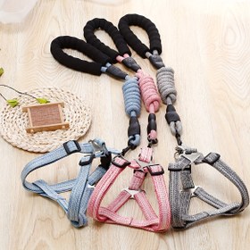 Resim 1pc Moda Çizgili Pamuk Köpek Tasma ve Tasma Seti, Yumuşak Köpük Kulaklık, Çekilmez Yelek Tarzı Evcil Hayvan Ürünleri, Nefes Alabilir ve Ayarlanabilir Tasarım Günlük Yürüyüşler, Yürüyüş ve İtaat Eğitimi için, Köpekler için Dayanıklı Kontrol, Pilsiz 