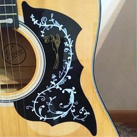 Resim 1 Adet Gitar Koruyucu Sticker - Kendinden Yapışkan Çizik Önleyici Pick Guard, Akustik/Elektrik Gitarlar İçin Çiçek Desenli, Selüloit Çizik Plakası, 101.6cm/104.14cm Gitarlara Uygun - Başlangıç ve Profesyoneller İçin İdeal, Gitar Aksesuarı, Halk Tarzı Dekorasyon, Dayanıklı Süsleme 