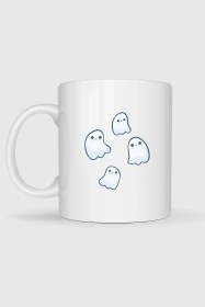 Resim Ghost, Kawaii, Halloween Tasarımlı Kupa Bardak Beyaz 