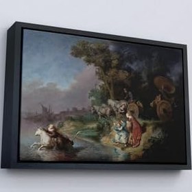 Resim Tesori Tessilli(2819) Çerçeveli Rembrandt - Avrupalının Kaçırılışı Tablo - The Abduction Of Europa-7138 25 x 35 