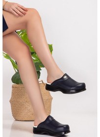 Resim Lacivert Renk Klasik Model Bayan Erkek UNISEX Ortopedik Sabo Ter Mavi 