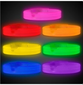 Resim Glow Partisi Ekstra Kalın Fosforlu Bileklik 6 Renk 6 Adet 