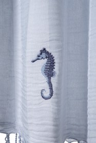 Resim Sealıne Mavi Müslin Nakışlı Peştamal 90X170 2541 - Mavi / 90 x 170 