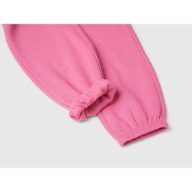 Resim united colour of benetton Kız Çocuk Pembe Beli Lastikli Büzgü İpli Lastikli Manşetli Eşofman Altı 