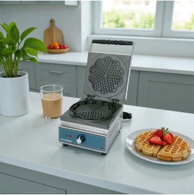 Resim moontime alaçatı Çiçek Desenli Waffle Makinesi, 21 cm, Pratik ve Şık Mutfak Aksesuarı 