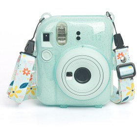 Resim Fujifilm Instax Mini 12 Yeşil Fotoğraf Makinesi - 10'lu Film - Kıskaçlı Resim Standı ve Simli Pleksi 