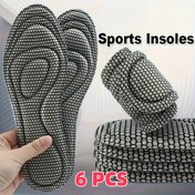 Resim 6 adet/3 çift Hafıza Sünger Tabanlıklar Nano Ter Emici Nefes Alabilir İç Tabanlar Spor Ayakkabılar Koşu Matları 