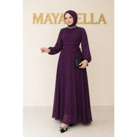 Resim MayaBella Kolları Işlemeli Tesettür Abiye 