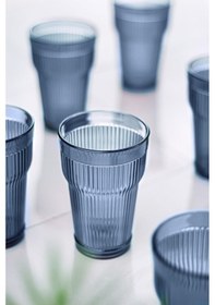 Resim Akrilik Lacivert Tekli Uzun Bardak & Su Meşrubat Bardağı 400 Ml Cam Değildir 