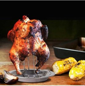 Resim Novahub Türk Dikey Tavuk Kızartma Rafı, Paslanmaz Çelik, Barbekü Aromalı, Fırın & Izgara İçin 