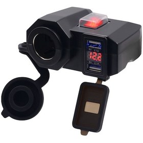 Resim Youmex Abs Malzeme Motor Usb Şarj Cihazı, 4.2a Hızlı Şarj, Su Geçirmez Kapak, Dijital Voltmetre Ve Led Gösterge İle Güvenli Kullanım 