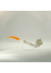 Resim El Yapımı Lületaşı At Başlı Pipo 23 Cm Uzunluk, Akrilik Amber Ağızlık, Özel Oyma Meerschaum Pipo 