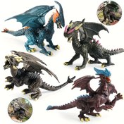 Resim 4'lü/12'li set dönebilen canavar, dinozor ve hayvan heykel süsleri, uçan ejderha aksiyon bebekleri: PVC Malzeme - El Yapımı Model Hediye 
