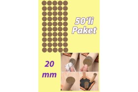 Resim Yapışkanlı Yuvarlak Keçe Masa Sandalye Parke Zemin Ayak Koruyucu Kaydırmaz 20 mm Keçesi (50'li Paket 