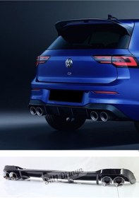 Resim Volkswagen Golf 8 2021+ Egzoz R Difüzör-difizör Plastik 