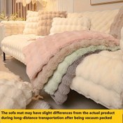 Resim 1 adet Lüks Uzun Peluş Kaymaz Kanepe Kılıfı, Kış Sıcaklığı Dekoratif Atma Oturma Odası için - Makinede Yıkanabilir, Polyester, Tüm Mevsim Uygunluğu, Kanepe Kılıfları Oturma Odası için 