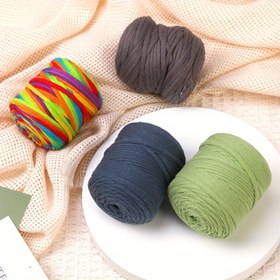 Resim Başlangıçlar İçin Kalın İplik - Kolay Görülebilen Dikişli, Karışık Renkler (Gökkuşağı & Düz) Örgü ve Tığ İşi Yapımı için Kalın Yün 