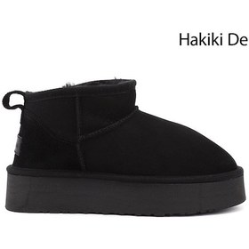 Resim Gönderi R Siyah Nubuk Mini Platform Taban Hakiki Deri Kürklü Bot Sıyah Nubuk 