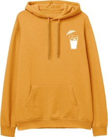 Resim Cocktail Baskılı Hoodie-Portakal 