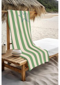 Resim Dijital Baskı Plaj Deniz Havlusu Renkli Çizgi Desenli Peştamal Hvl0082 Renkli 