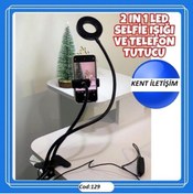 Resim Kent İletişim 2 In 1 Led Selfie Işığı Ve Telefon Tutucu 