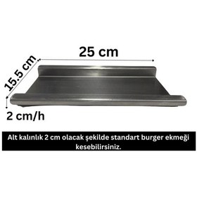 Resim Burgercut - Paslanmaz Çelik 2 Cm Standart Burger Ekmeği Kesme Aparatı 